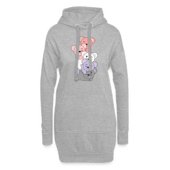 cupioromantic Flag Pride LGBTQ süße Maus - Hoodie-Kleid - Grau meliert - Vorne