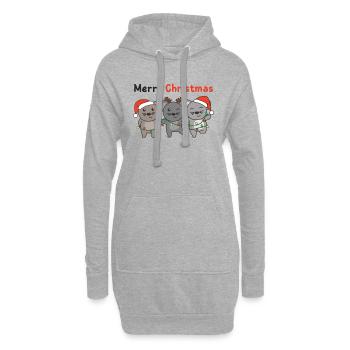Souris, Noël, Hiver, Animaux, Souris - Sweat-shirt à capuche long Femme - gris chiné - Devant