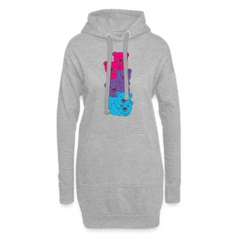 androgyn Flag Pride LGBTQ süße Bär - Hoodie-Kleid - Grau meliert - Vorne