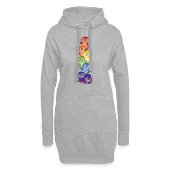 Rainbow Flag Gay Pride LGBTQ Pinguin süßer Pinguin - Hoodie-Kleid - Grau meliert - Vorne