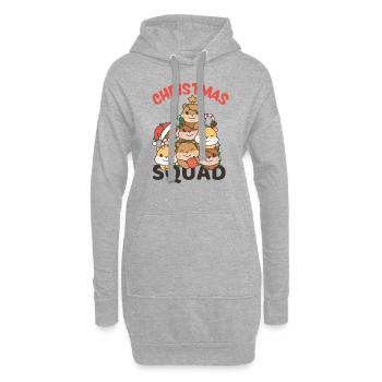 Hamster Weihnachtsbaum Christmas Squad Hamster - Hoodie-Kleid - Grau meliert - Vorne