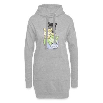 cassgender Flag Pride LGBTQ süße Hippo - Hoodie-Kleid - Grau meliert - Vorne