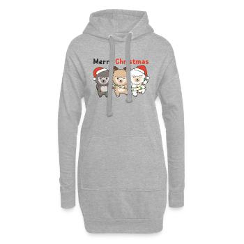 Alpaga Noël Animaux D’hiver Alpaga - Sweat-shirt à capuche long Femme - gris chiné - Devant