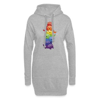 Regenbogen Otter süße bunte Otter für Kinder - Hoodie-Kleid - Grau meliert - Vorne