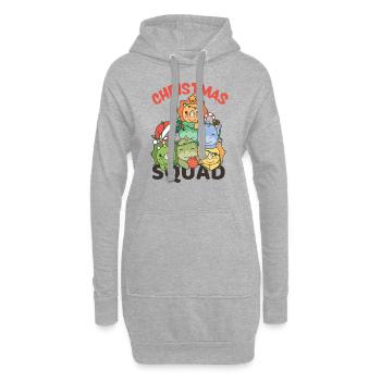 Dinosaure Arbre de Noël Escouade de Noël Dinos - Sweat-shirt à capuche long Femme - gris chiné - Devant