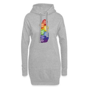 Paresseux arc-en-ciel mignon paresseux coloré pour les enfants - Sweat-shirt à capuche long Femme - gris chiné - Devant