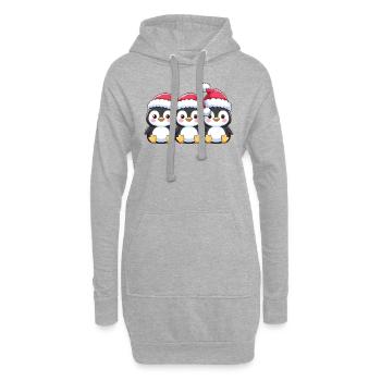 Pingouin Noël Animaux Pingouins mignons - Sweat-shirt à capuche long Femme - gris chiné - Devant