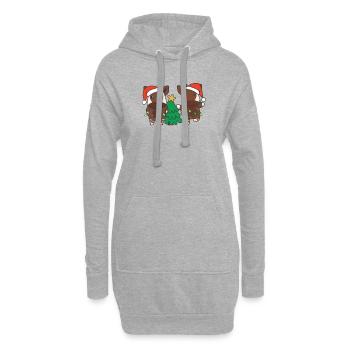 Okapi Weihnachten Winter Tiere Okapis - Hoodie-Kleid - Grau meliert - Vorne