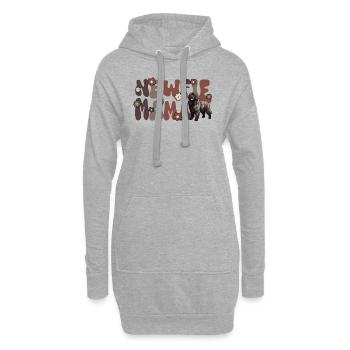 Terre-Neuve Groovy Newfie Maman - Sweat-shirt à capuche long Femme - gris chiné - Devant