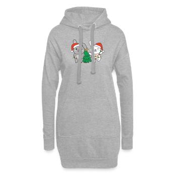 Lapin, Noël, Hiver, Animaux, Lapins - Sweat-shirt à capuche long Femme - gris chiné - Devant