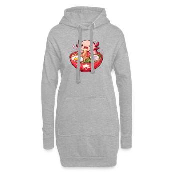 Mais d’abord, l’axolotl sucré mange des ramen - Sweat-shirt à capuche long Femme - gris chiné - Devant