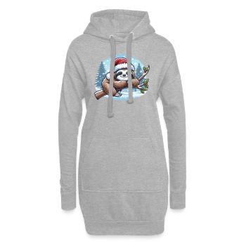 Paresseux, Noël, Hiver, Animaux, Paresseux - Sweat-shirt à capuche long Femme - gris chiné - Devant