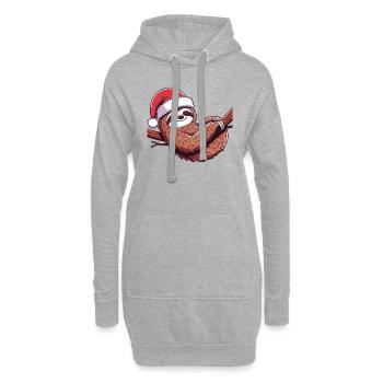 Paresseux, Noël, Hiver, Animaux, Paresseux - Sweat-shirt à capuche long Femme - gris chiné - Devant