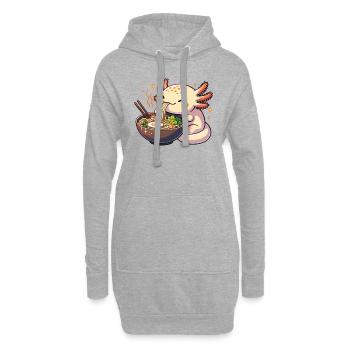 Mais d’abord, l’axolotl sucré mange des ramen - Sweat-shirt à capuche long Femme - gris chiné - Devant