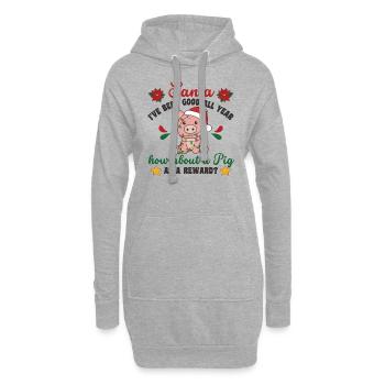 Je veux un cochon pour Noël cochons sucrés - Sweat-shirt à capuche long Femme - gris chiné - Devant