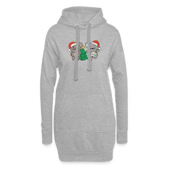 Souris, Noël, Hiver, Animaux, Souris - Sweat-shirt à capuche long Femme - gris chiné - Devant