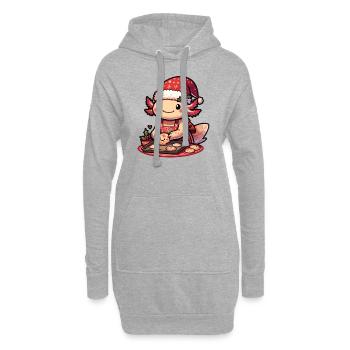 Axolotl Weihnachtsplätzen backen Weihnachten - Hoodie-Kleid - Grau meliert - Vorne