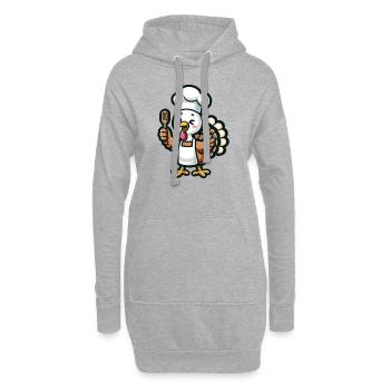 Thanksgiving Truthahn Koch - Hoodie-Kleid - Grau meliert - Vorne
