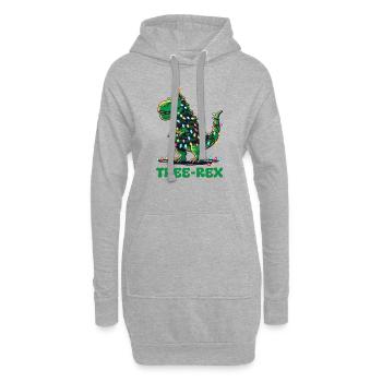 Tree-Rex lustiger Dinosaurier Wortspiel T-Rex - Hoodie-Kleid - Grau meliert - Vorne