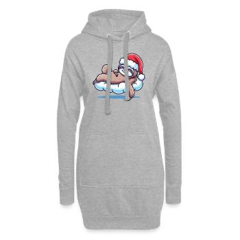 Paresseux, Noël, Hiver, Animaux, Paresseux - Sweat-shirt à capuche long Femme - gris chiné - Devant