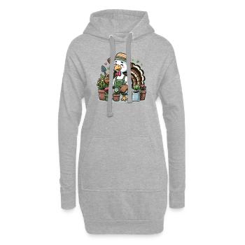 Thanksgiving Jardin Dinde Jardinier Légumes - Sweat-shirt à capuche long Femme - gris chiné - Devant