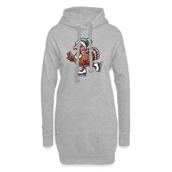 Thanksgiving Turquie patineur d’hiver - Sweat-shirt à capuche long Femme - gris chiné - Devant