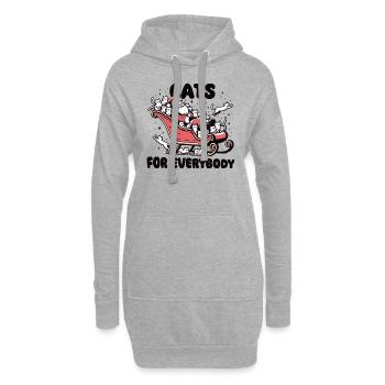 Weihnachtsmann mit Katzen schlitten – Cats for - Hoodie-Kleid - Grau meliert - Vorne