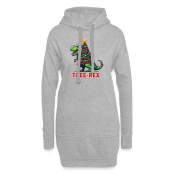 Tree-Rex lustiger Dinosaurier Wortspiel T-Rex - Hoodie-Kleid - Grau meliert - Vorne