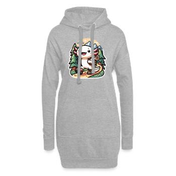 Sport Axolotls Berg Wandern Spiel Axolotl - Hoodie-Kleid - Grau meliert - Vorne