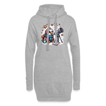 Thanksgiving Sterne beobachten Teleskop Truthahn - Hoodie-Kleid - Grau meliert - Vorne