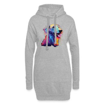 Wasserfarben Farbenfroher Chow Chow - Hoodie-Kleid - Grau meliert - Vorne