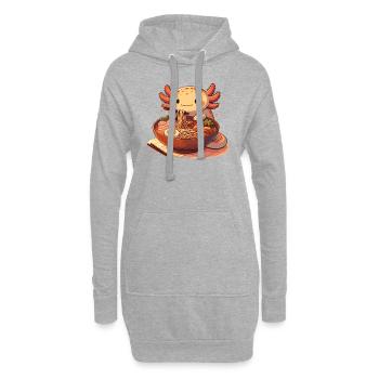 Mais d’abord, l’axolotl sucré mange des ramen - Sweat-shirt à capuche long Femme - gris chiné - Devant