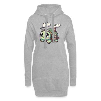 Kawaii Steampunk tortue Fantasy tortue - Sweat-shirt à capuche long Femme - gris chiné - Devant