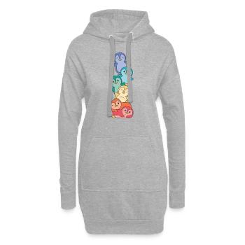 Rainbow Flag Gay Pride LGBTQ Pinguin süßer Pinguin - Hoodie-Kleid - Grau meliert - Vorne