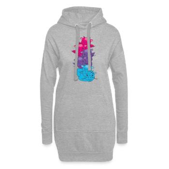 androgyn Flag Pride LGBTQ süße Drache - Hoodie-Kleid - Grau meliert - Vorne