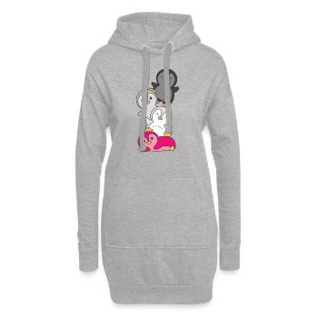 Gynephilia Flag Pride LGBTQ süße Pinguin - Hoodie-Kleid - Grau meliert - Vorne