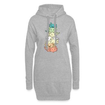 Genderfloren Flag Pride LGBTQ Axolotl Tower - Hoodie Dress - heather grey - Front