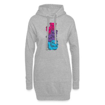 androgyn Flag Pride LGBTQ süße Panda - Hoodie-Kleid - Grau meliert - Vorne