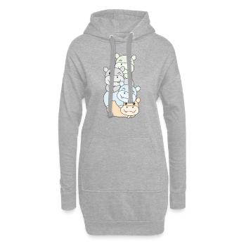 Drapeau sans étiquette fierté LGBTQ hippopotame mignon - Sweat-shirt à capuche long Femme - gris chiné - Devant