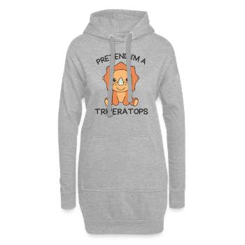 Stell dir vor ich bin ein Triceratops Halloween - Hoodie-Kleid - Grau meliert - Vorne