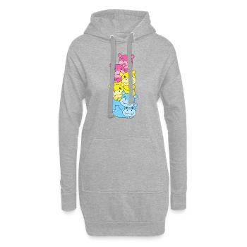 Pansexuel Drapeau Fierté LGBTQ Hippopotame mignon - Sweat-shirt à capuche long Femme - gris chiné - Devant