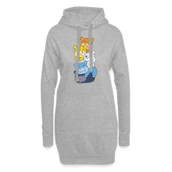 Aroace Flag Pride LGBTQ süßer Hippo Stapel - Hoodie-Kleid - Grau meliert - Vorne