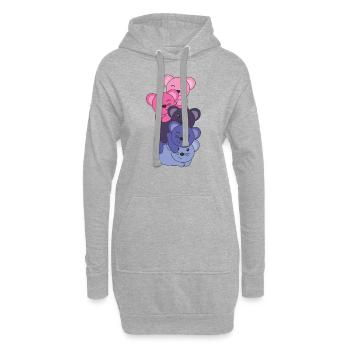 Omnisexuell Flag Pride LGBTQ süßer Maus Stapel - Hoodie-Kleid - Grau meliert - Vorne