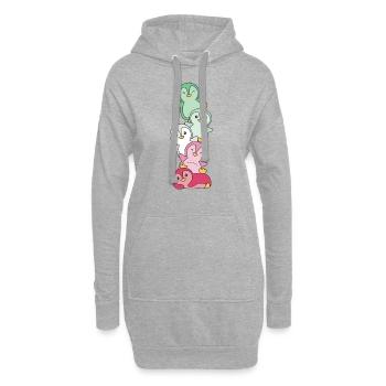 abrosexuell Flag Pride LGBTQ süße Pinguin - Hoodie-Kleid - Grau meliert - Vorne