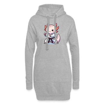 Sports Axolotls Arts martiaux Karaté Axolotl - Sweat-shirt à capuche long Femme - gris chiné - Devant