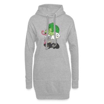 Aromantic Flag Pride LGBTQ süßer Chamäleon Haufen - Hoodie-Kleid - Grau meliert - Vorne