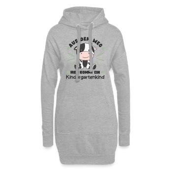 Aus Dem Weg Hier Kommt Ein Kindergartenkind Kuh - Hoodie-Kleid - Grau meliert - Vorne