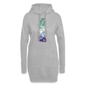 Gay Flag Pride LGBTQ süße Pinguin - Hoodie-Kleid - Grau meliert - Vorne