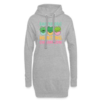 Grenouilles mignonnes pour Pâques avec des œufs de grenouille de Pâques - Sweat-shirt à capuche long Femme - gris chiné - Devant
