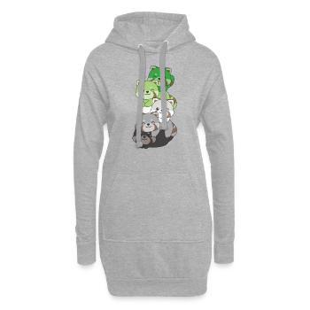 Aromantisme Drapeau Fierté LGBTQ Mignon Panda roux - Sweat-shirt à capuche long Femme - gris chiné - Devant